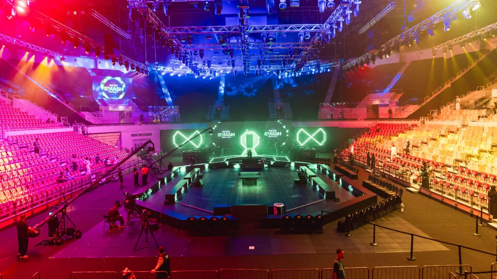 Empty esports arena, Riyadh Smash.