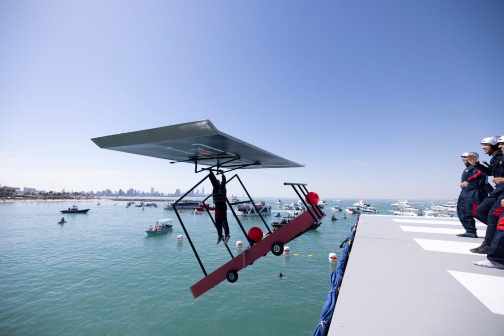 Man about to cliff jump.