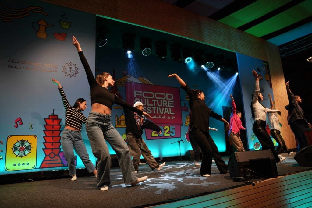 Dancers at food culture festival.