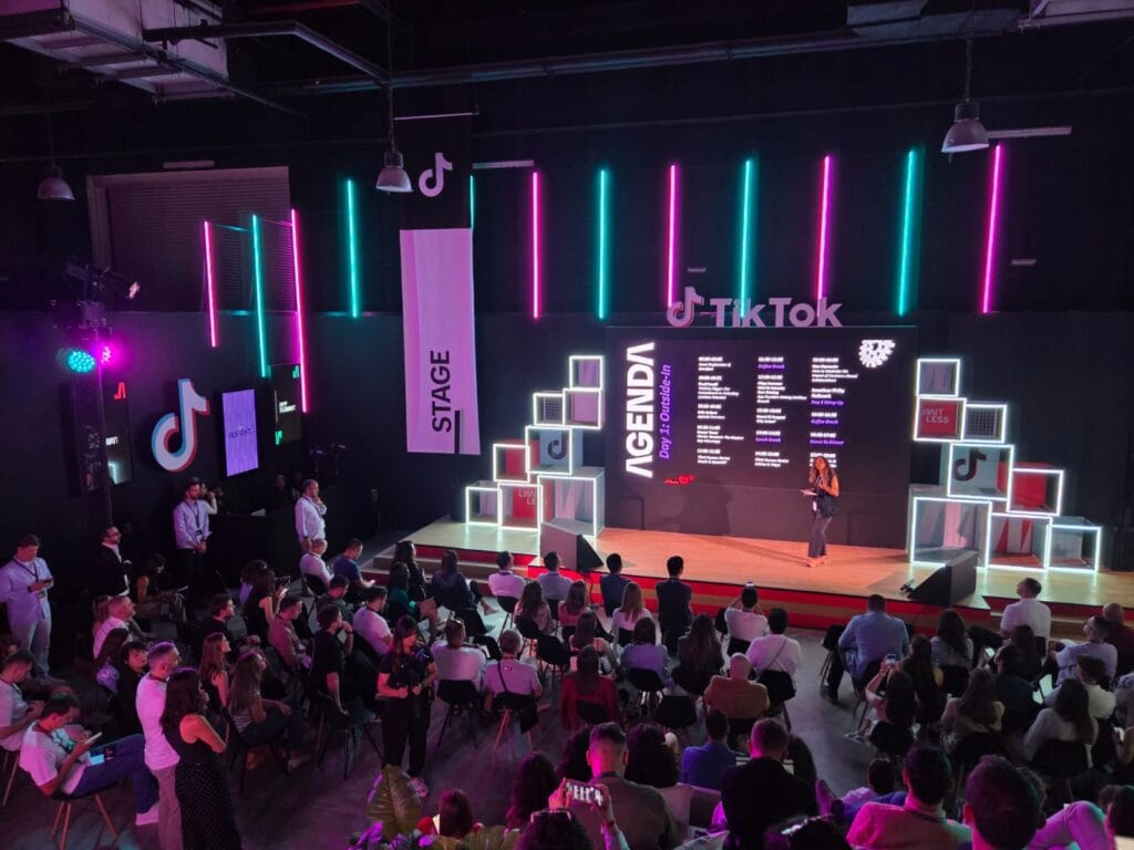 TikTok event: speaker and audience.