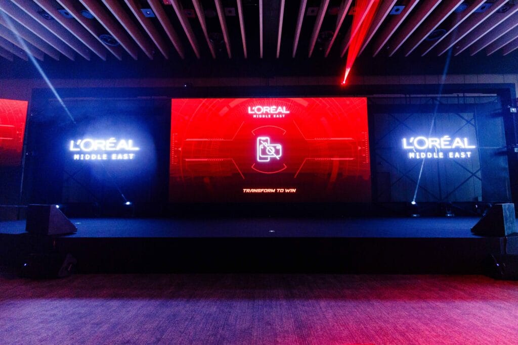 L'Oréal Middle East event stage.